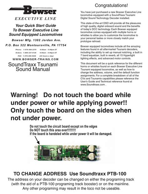 <strong>Tsunami 2</strong>/Econami Support. . Soundtraxx tsunami 2 manual